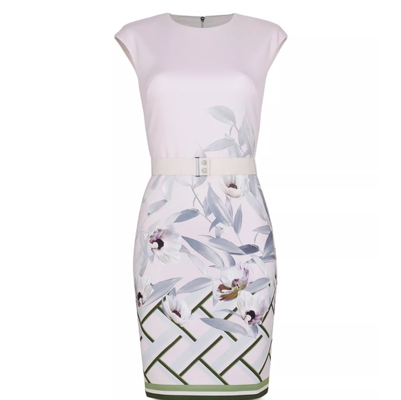 🍒NWT🍒 TED BAKER ICE PINK BODYCON DRESS - Picture 5 of 12